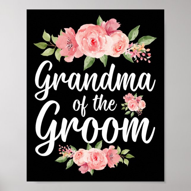 Affiche Grand-mère du marié Grand-mère Fleurs Grand-mère d (Devant)