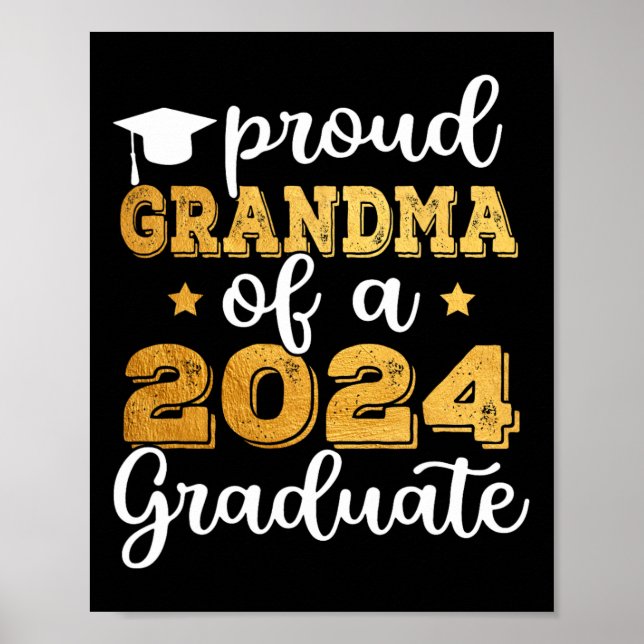 Affiche Grand-Mère D'Un Diplômé De 2024 Cl De 2024 Graduat (Devant)