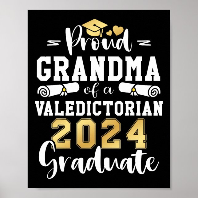 Affiche Grand-Mère D'Un Diplôme Valedictorian Cl 2024 (Devant)
