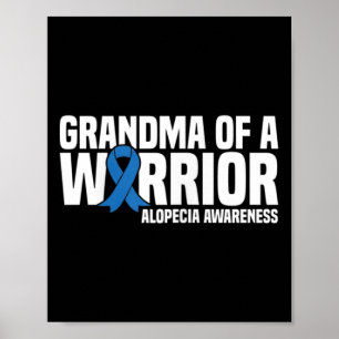 Affiche Grand-mère d'un guerrier Bleu Ruban Alopecia Lauré