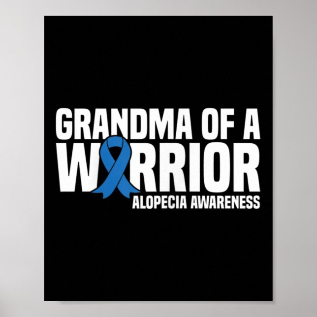 Affiche Grand-mère d'un guerrier Bleu Ruban Alopecia Lauré (Devant)