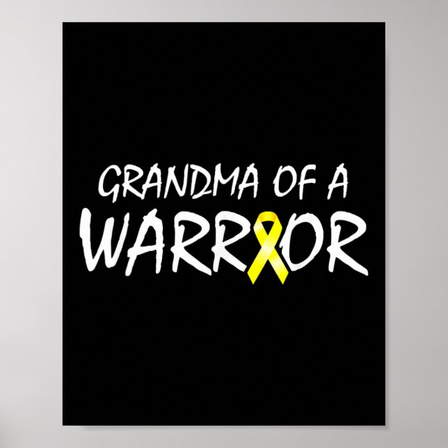 Affiche Grand-mère d'un guerrier Sensibilisation au cancer (Devant)