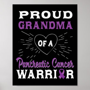 Affiche Grand-Mère Fière D'Un Guerrier Du Cancer Pancréati