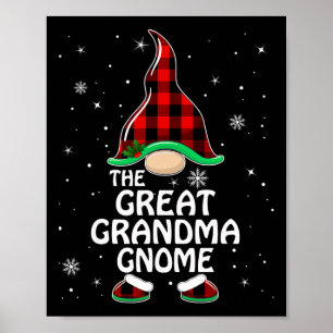 Affiche Grand-mère Gnome Buffalo Plaid Matching Family