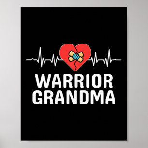 Affiche Grand-mère guerrière du cœur Maladie cardiaque con