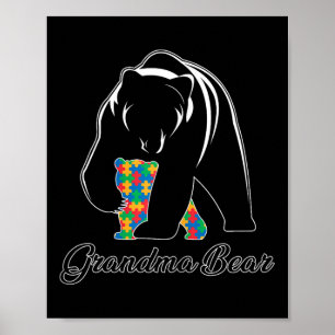 Affiche Grand-mère Ours Autisme Chemises Famille Grand-mèr