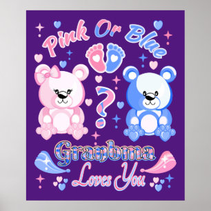 Affiche Grand-Mère Rose Ou Bleu Vous Aime