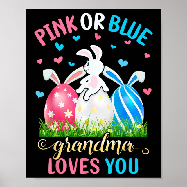 Affiche Grand-Mère Rose Ou Bleu Vous Aime Grotte De Pâques (Devant)