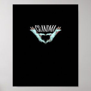 Affiche Grand-mère Zombie Coeur main Halloween Costume fam