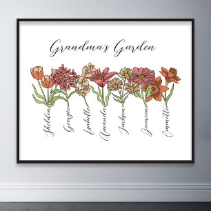 Affiche Grand-mère's Flower Garden 7 petits Nom Floral