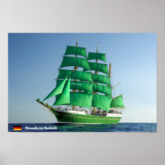 Affiche Grand navire allemand Alexandre von Humboldt