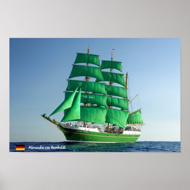 Affiche Grand navire allemand Alexandre von Humboldt (Devant)