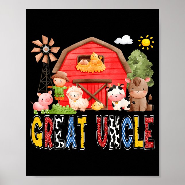 Affiche Grand Oncle Ferme de Vache de la Fête Garçon Assor (Devant)