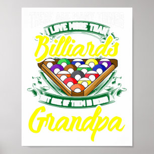 Affiche Grand-pa Billard Pool Joueur Ll Stick Papa G