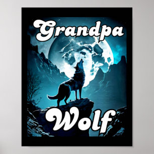 Affiche Grand-pa Wolf Matching Tribe Wolves Camping Pack F