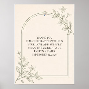Affiche Grand panneau de remerciement de mariage de type b