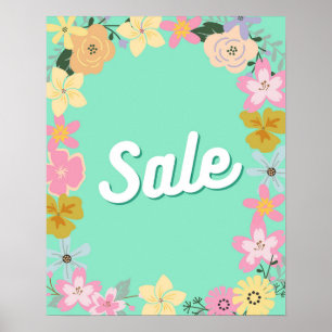 Affiche Grand panneau de vente florale, panneau de vente a
