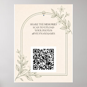 Affiche Grand panneau QR de partage de photos de mariage b