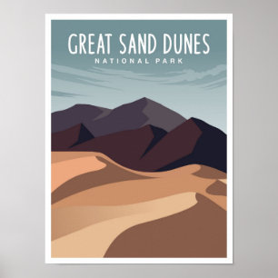 Affiche Grand Parc National des Dunes de Sable Colorado Vo