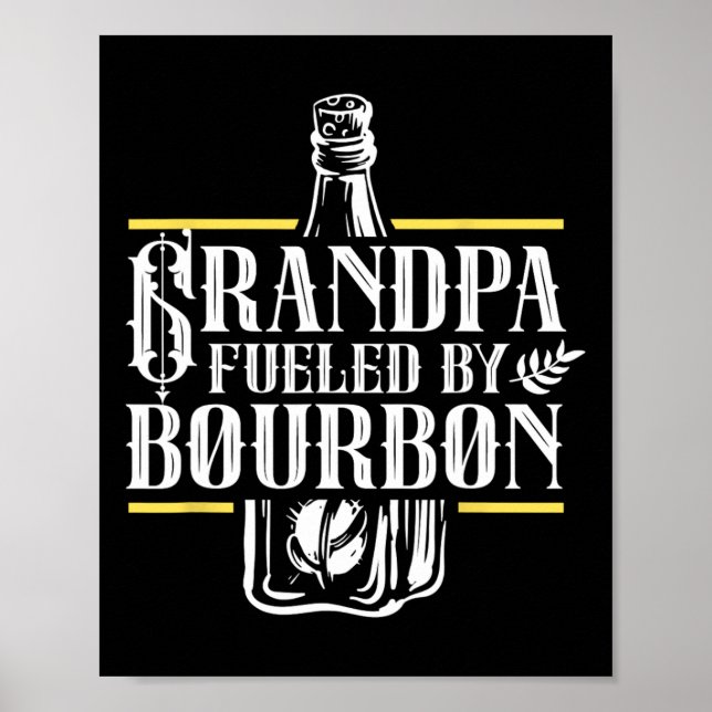 Affiche Grand-Père Alimenté Par Boisson Bourbon Boire L (Devant)