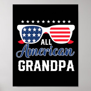 Affiche Grand-Père Américain 4 Juillet Usa Sungles Mens Ca