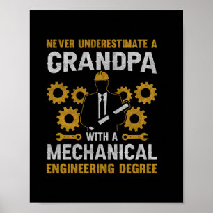 Affiche Grand-Père Avec Une Ingénierie Mécanique