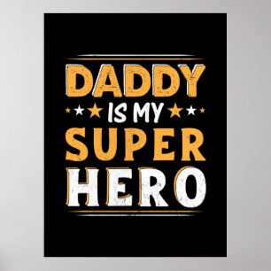 Affiche Grand-père Cadeau   Papa Est Mon Super Héros