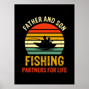 Affiche Grand-Père Cite Père Et Son Partenaire De Pêche