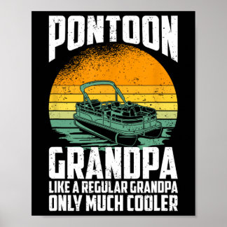 Affiche Grand-père Cool Pontoon - Drôle de capitaine de po