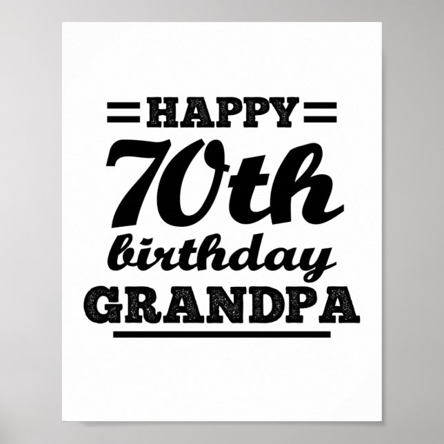 Affiche grand-père de 70e anniversaire heureux (Devant)