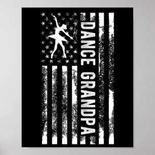 Affiche Grand-Père De Danse Danse Grandpa Us Drapeau Dansa