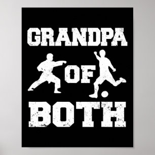 Affiche Grand-Père De Football Amusant Et Karate Grand-pa
