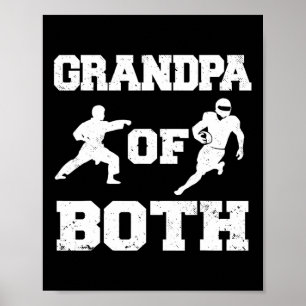 Affiche Grand-Père De Football Amusant Et Karate Grand-pa