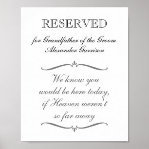 Affiche Grand-père de Groom Mariage commémoratif