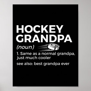 Affiche Grand-père de hockey amusant Définition Meilleur g