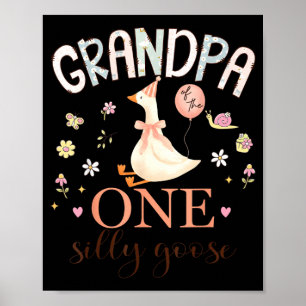 Affiche Grand-père de la fille qui fête son 1er anniversai