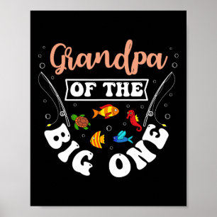Affiche Grand-père de la grande fête d'anniversaire de pêc