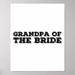 Affiche Grand-Père De La Mariée Drôle Mariage Groom Party