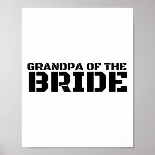Affiche Grand-Père De La Mariée Drôle Mariage Groom Party 