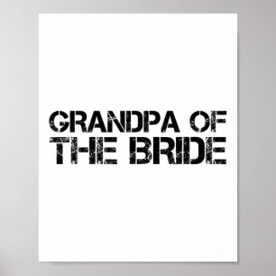 Affiche Grand-Père De La Mariée Drôle Mariage Groom Party 