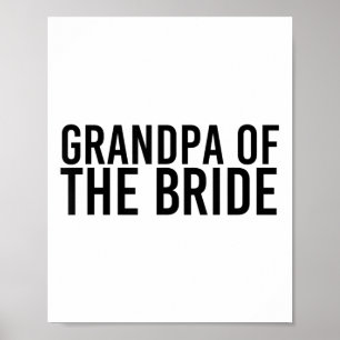 Affiche Grand-Père De La Mariée Drôle Mariage Groom Party 