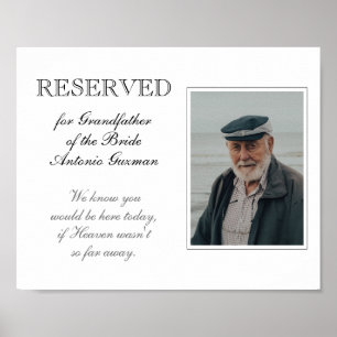 Affiche Grand-père de la mariée Photo de mariage commémora