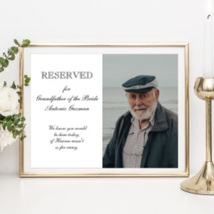 Affiche Grand-père de la mariée Photo Siège commémoratif M