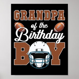 Affiche Grand-Père De L'Anniversaire Boy Football Party Fa