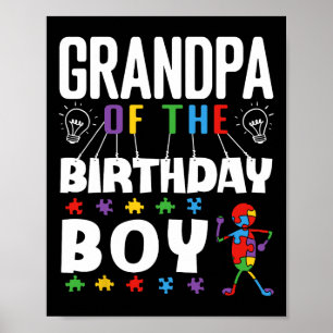Affiche Grand-Père De L'Anniversaire Boy Sensibilisation s