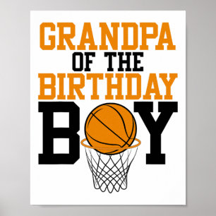 Affiche Grand-Père De L'Anniversaire Garçon Sketll Famille
