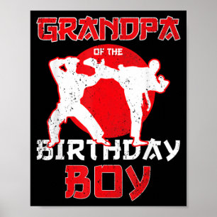 Affiche Grand-père de l'anniversaire Karaté Taekwondo Garç
