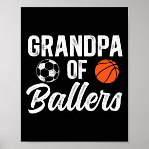 Affiche Grand-père de Llers Sketll Soccer Grand-père de Ll