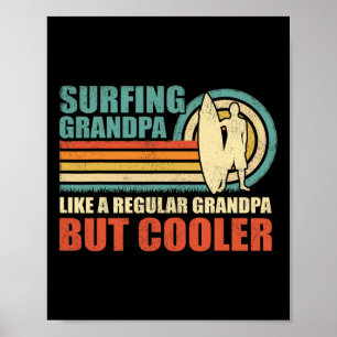 Affiche Grand-père de surf vintage comme un grand-père rég
