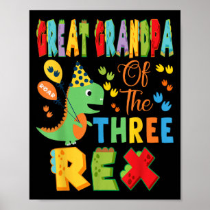 Affiche Grand-Père Des Trois Rex 3ème Anniversaire Boy Din